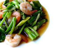 Chinese Stir Fry Kailan with Shrimps
